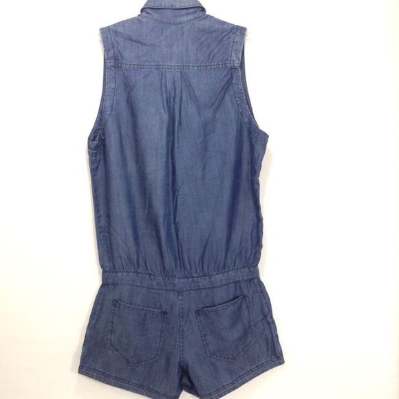 True Religion Sleeveless Denim Utility Jumpsuit Romper Size X-Small - Picture 3 of 8